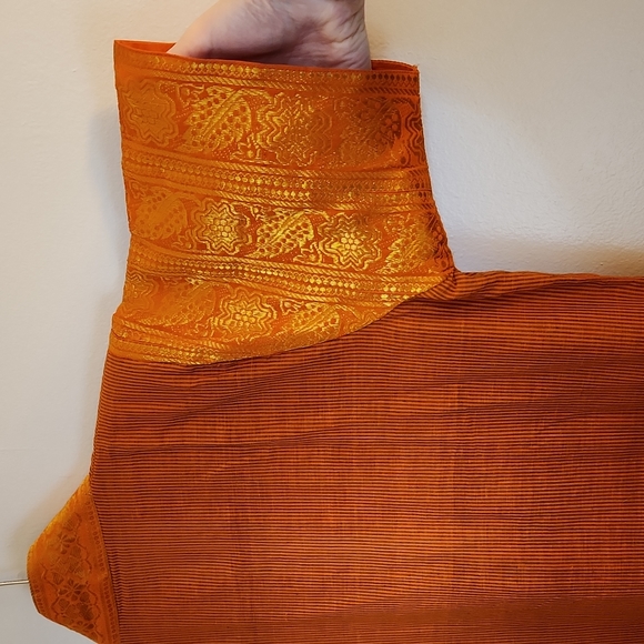 Handmade vintage orange and gold jacket/robe - Picture 6 of 12